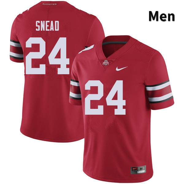 Ohio State Buckeyes Brian Snead Men's #24 Red Authentic Stitched College Football Jersey